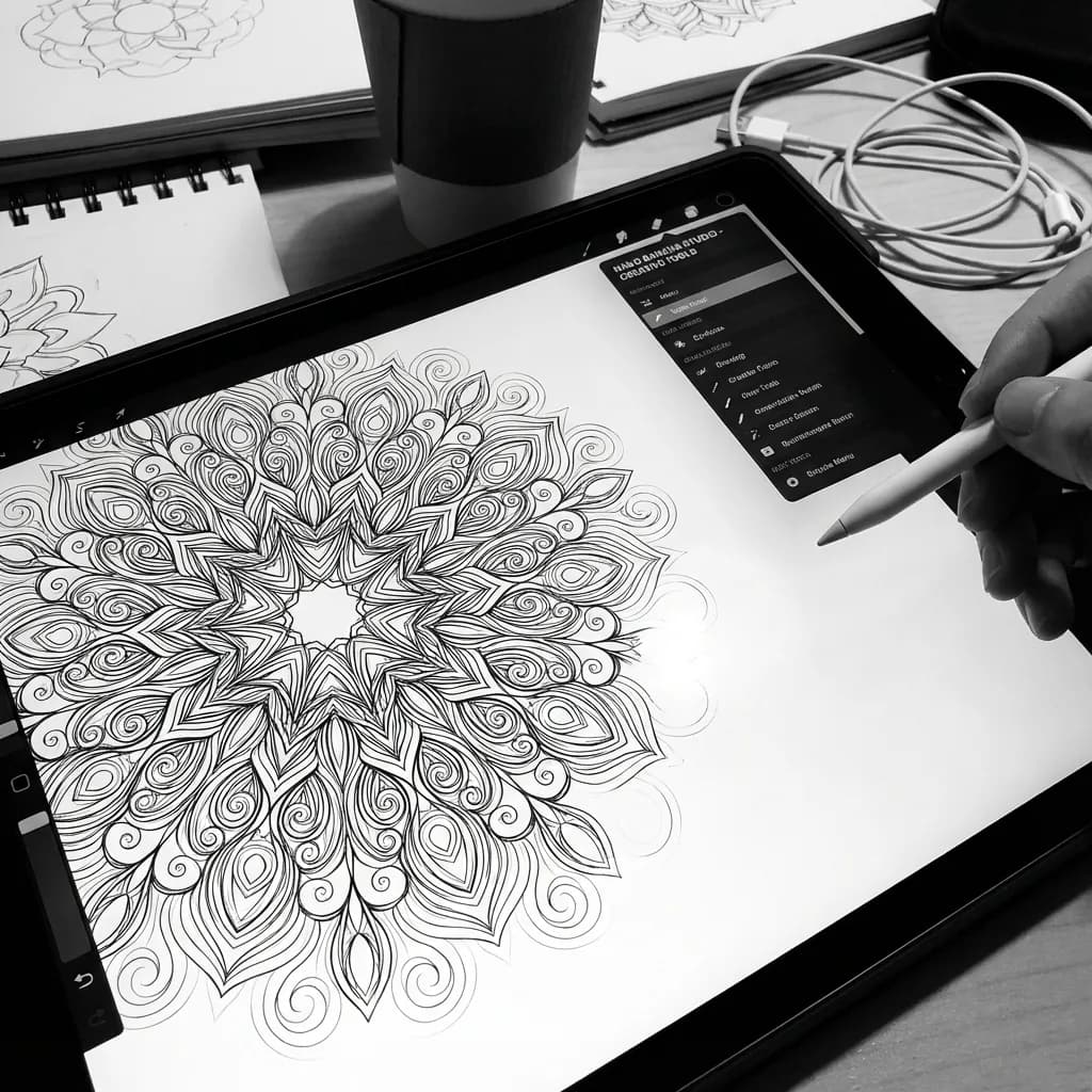 Coloring page generator creating individual printable coloring sheets for KDP marketing and freebies