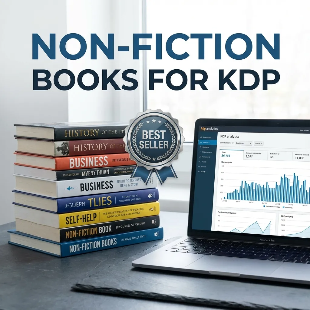 Non-fiction book creation guide for Amazon KDP showing research, formatting, and publishing strategies