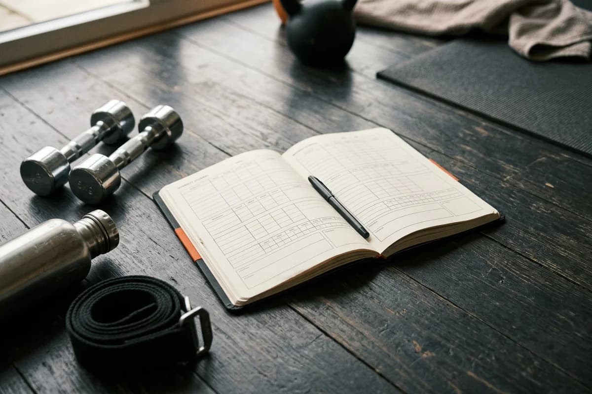 Fitness & Workout Journals - editorial photo of the typical product on KDP, used as reference for cover design